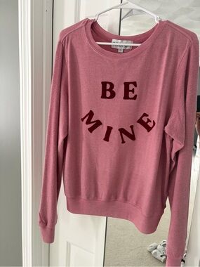 Wildfox Rose Pink 'Be Mine' Pullover Sweatshirt